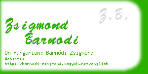 zsigmond barnodi business card